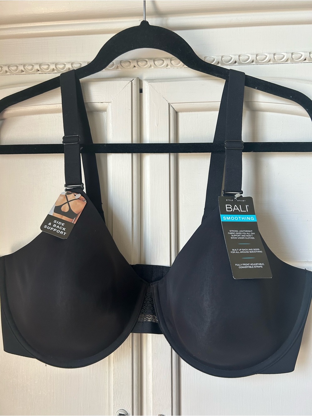 Bali Smoothing Underwire Bra Black 40DD Side & Back Support Lightweight